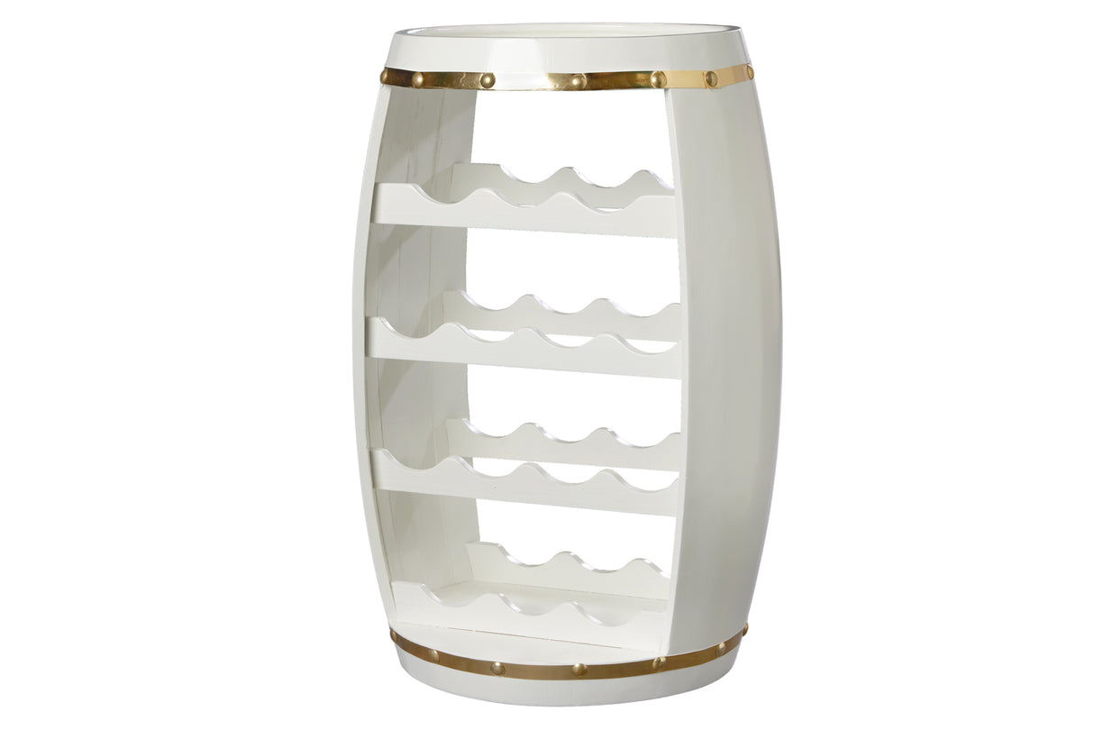 Weinfass BODEGA 65cm für 14 Flaschen Kiefernholz weiß