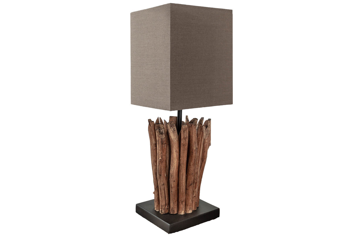 Table lamp EUPHORIA driftwood brown linen shade