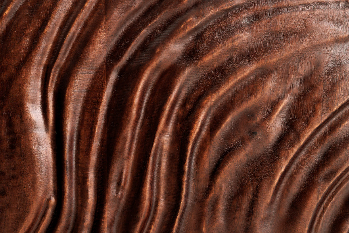 Highboard FLUID 110cm 3D acacia wood dark walnut brown