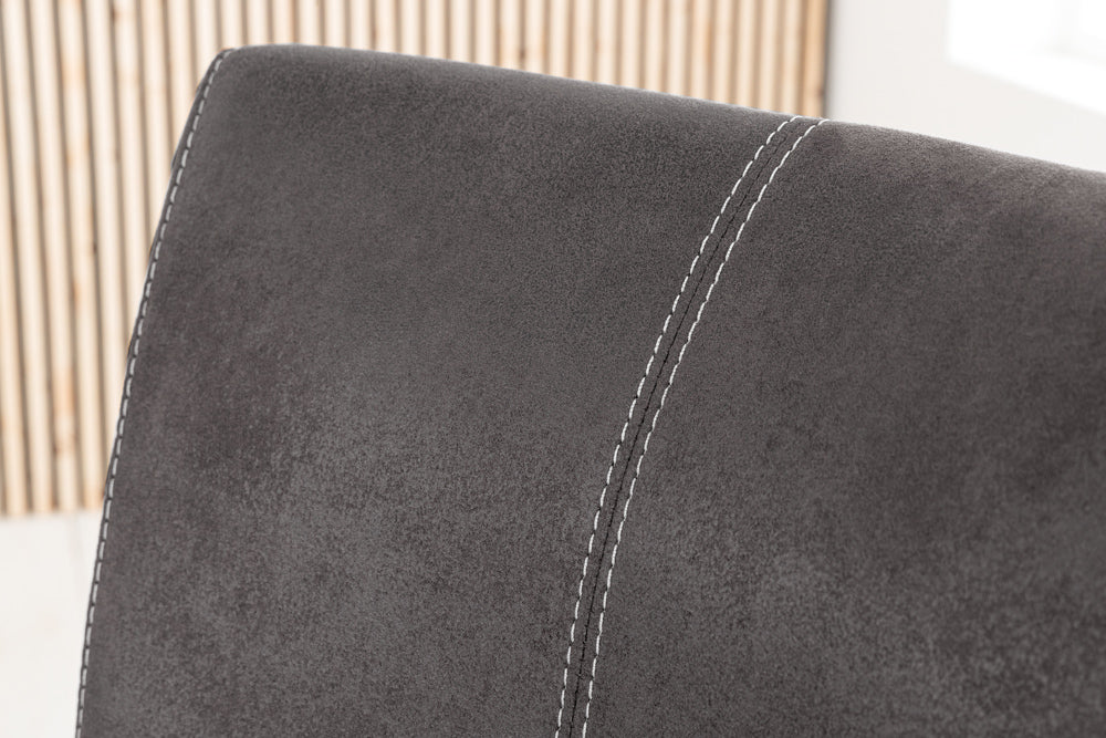 Cantilever chair SAMSON w/ silver handle microfibre grey