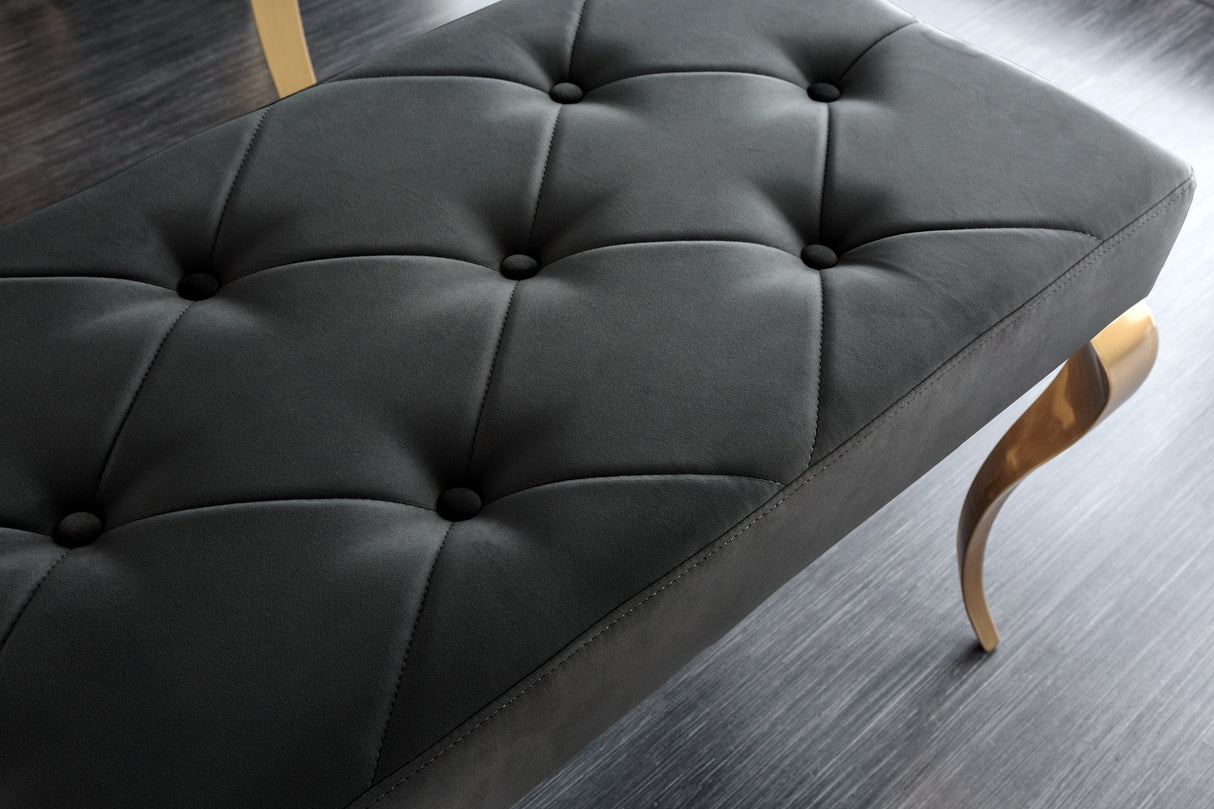 Bench MODERN BAROCK 170cm w/ golden legs velvet black