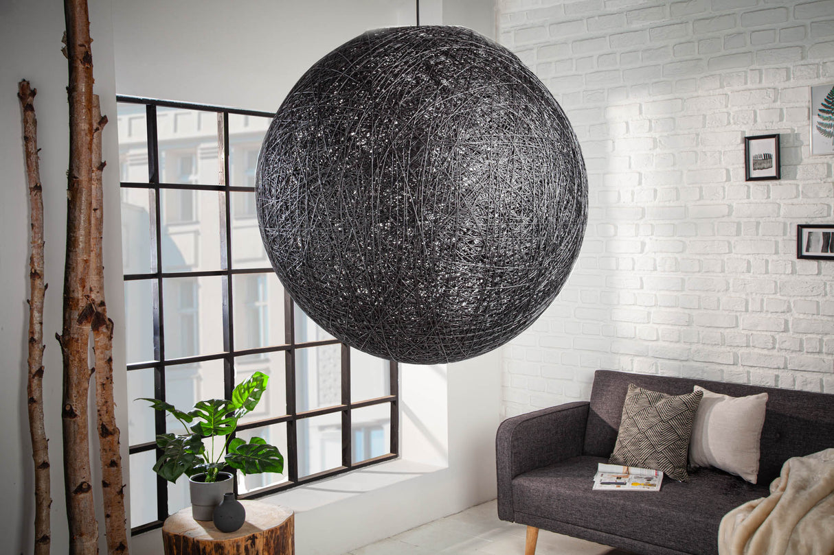 Pendelleuchte COCOONING 60cm schwarzes Abacá