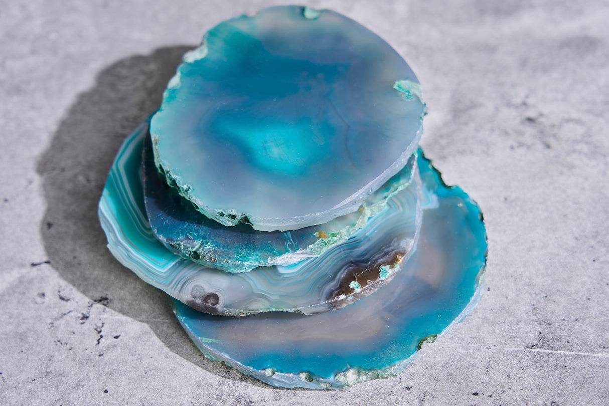 Trivet ACHAT 12cm set of 4 agate green