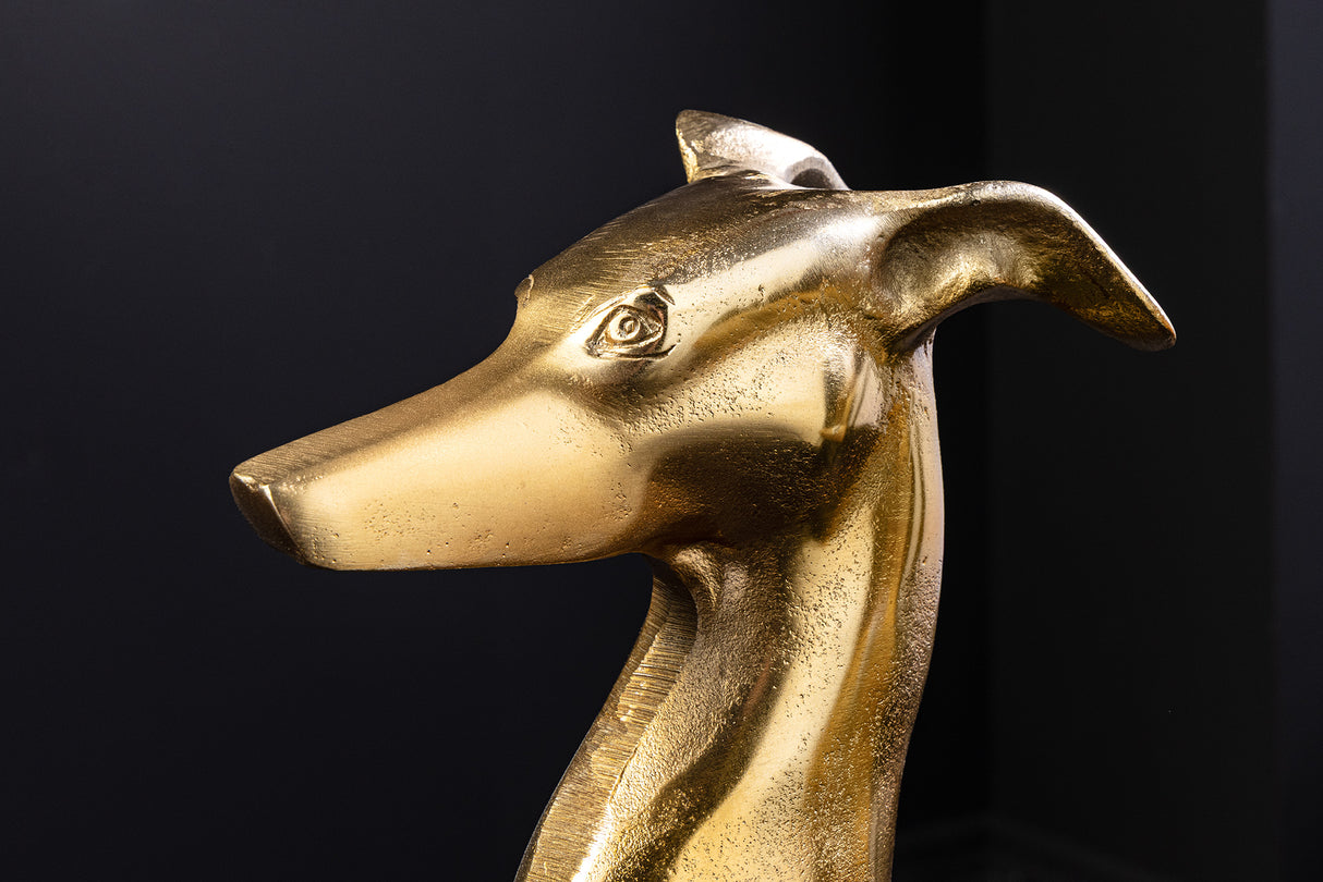 Skulptur WINDHUND 70cm Aluminium gold