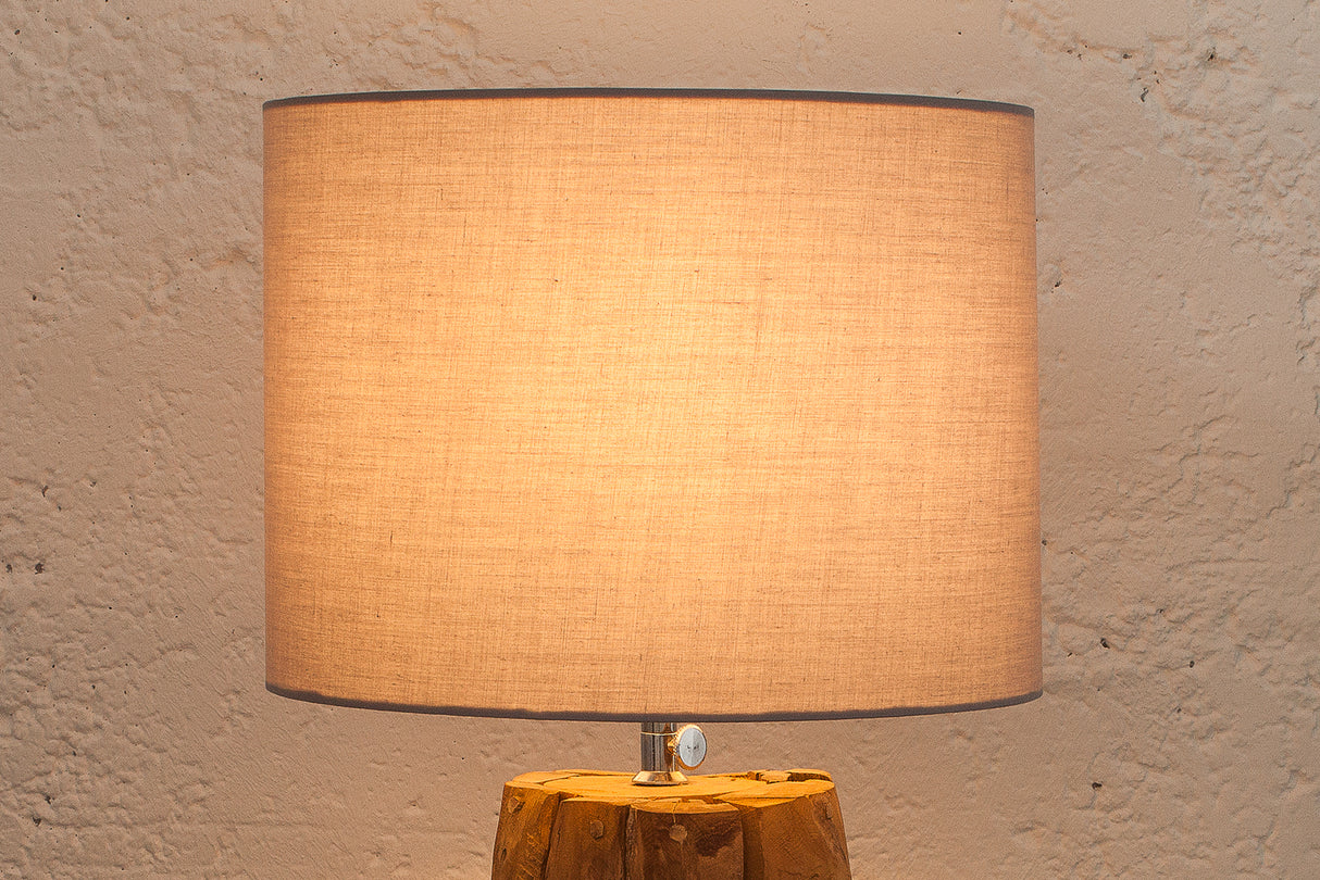 Lampenschirm 30x23x30cm grau Leinen für Tischlampe