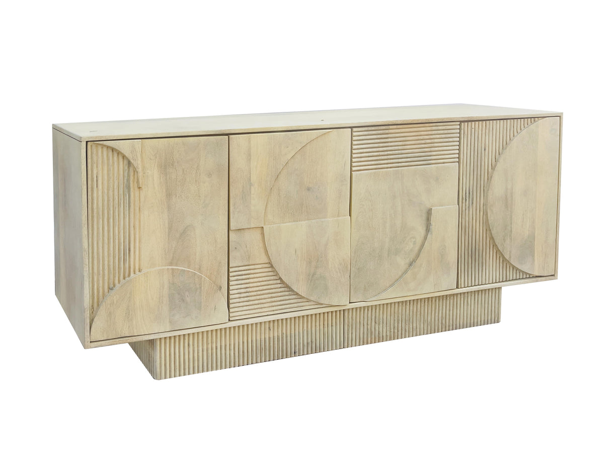 Sideboard ART DECO 170cm 3D Mangoholz naturweiß