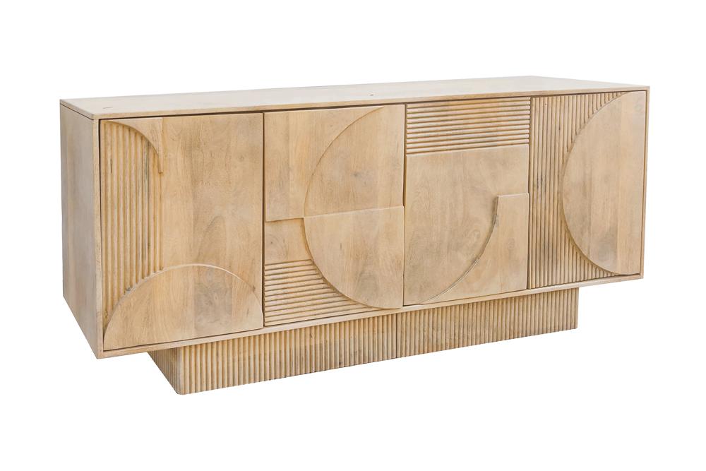 Sideboard ART DECO 170cm 3D Mangoholz naturweiß