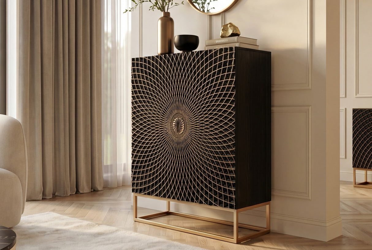 Highboard ILLUSION 120cm mango schwarz
