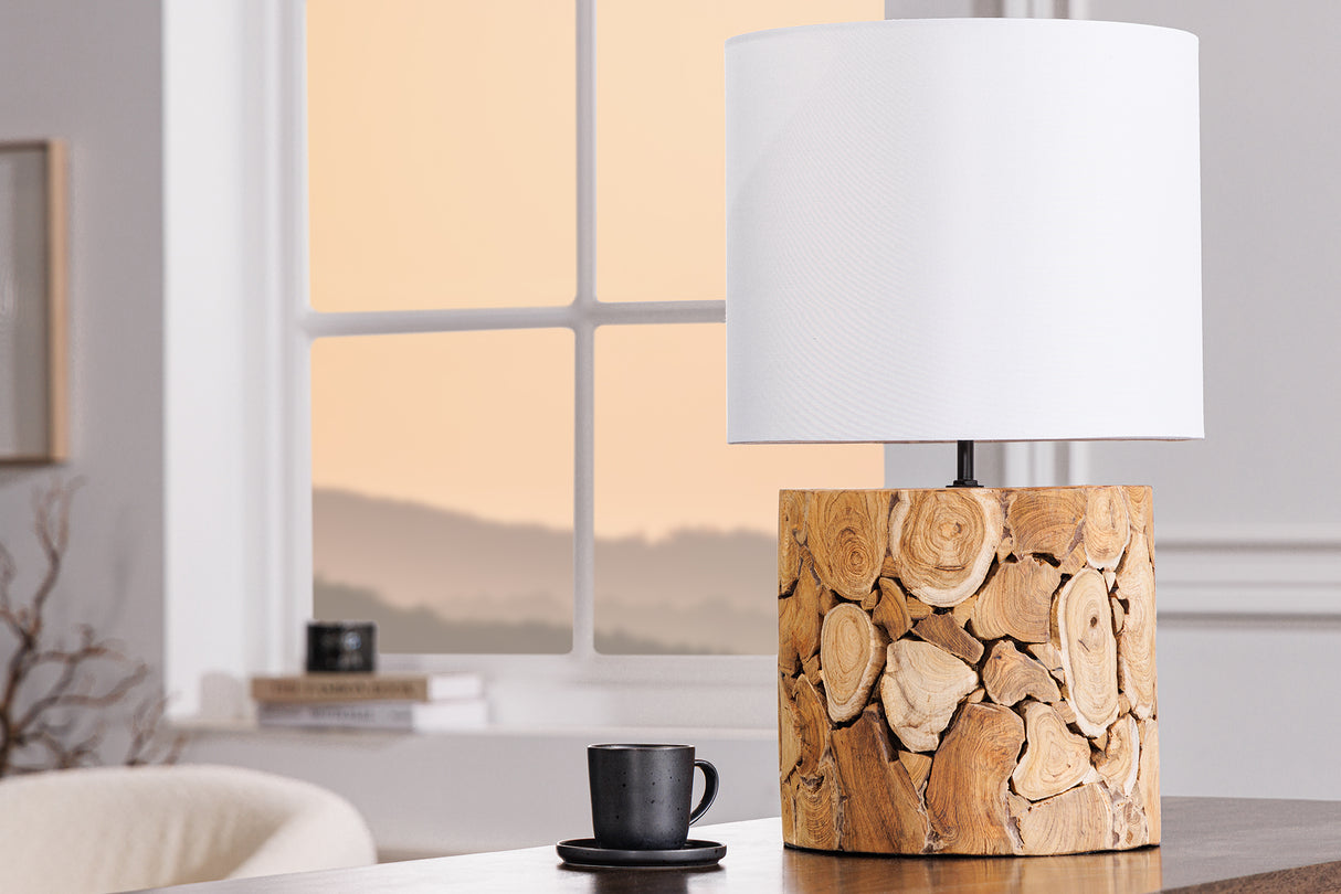 Table lamp PURE NATURE 45cm recycled iron wood