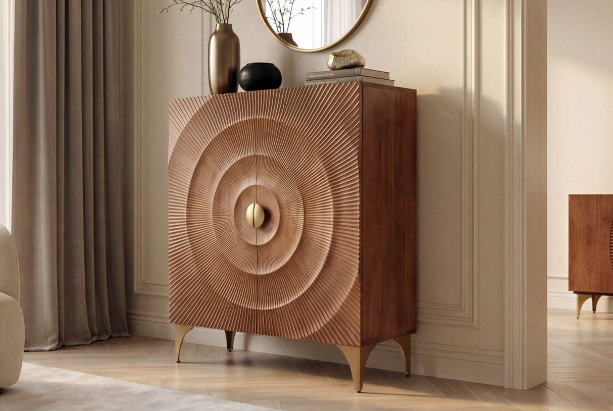 Highboard GOLDEN SUNSET 120cm 3D mango wood brown