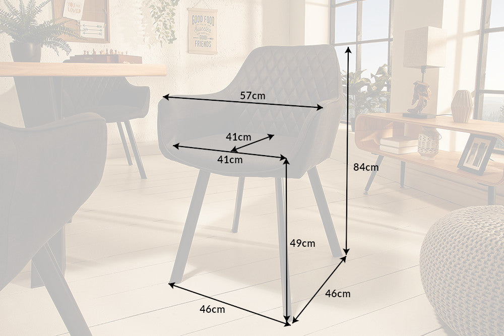 Chair PALERMO with armrests microfibre anthracite
