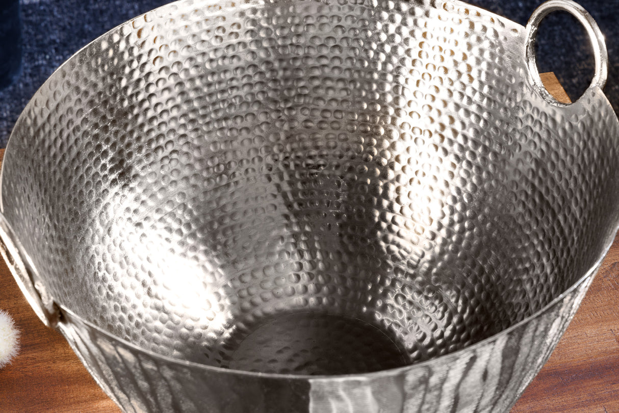 Dekoschale ORIENT 40cm mit Hammerschlageffekt silber