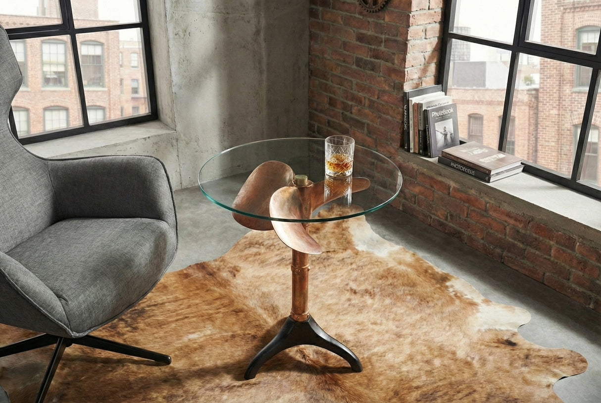 Beistelltisch OCEAN 75cm kupfer ohne Glasplatte
