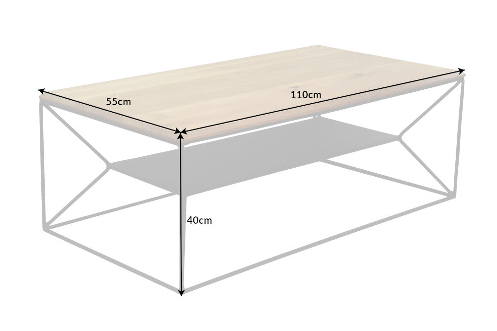 Couchtisch ARCHITECTURE 110cm Eiche und Metall