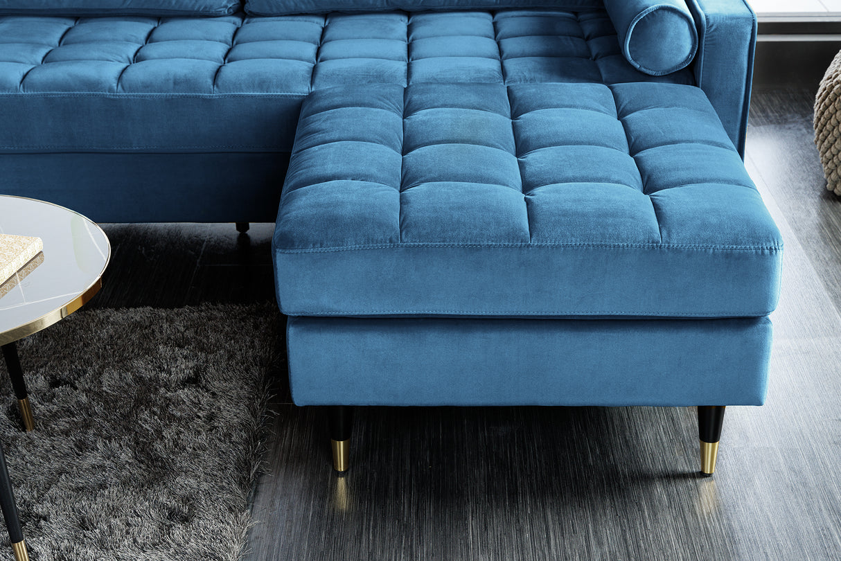 Hocker COZY VELVET 80cm Samt aqua