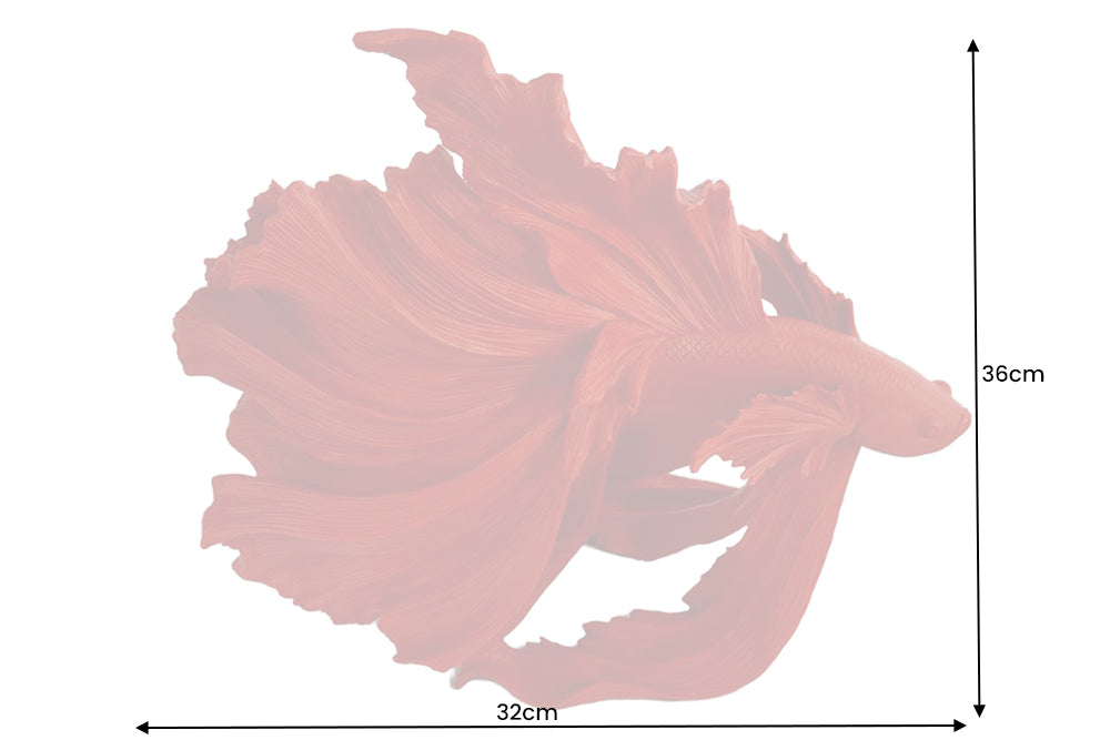 Decoration fish CROWNTAIL 35cm polyresin red