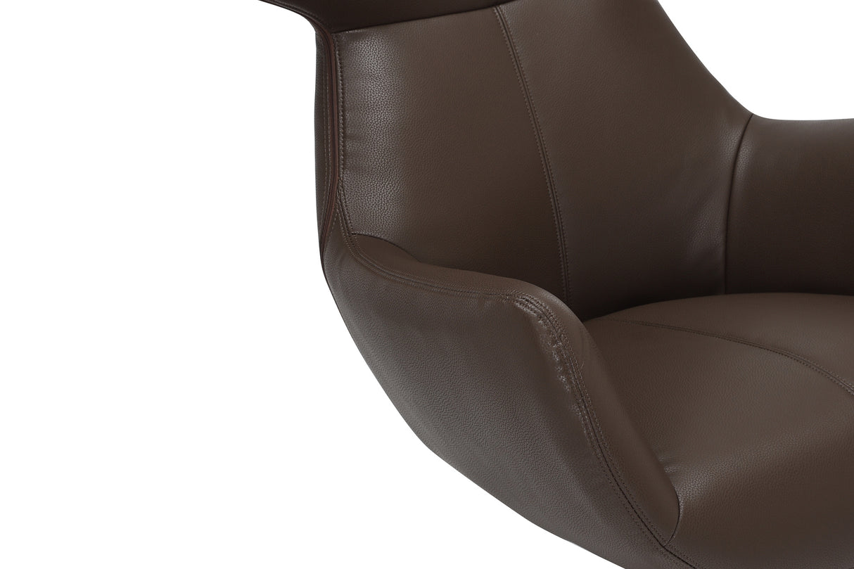 Sessel VOGUE 360° drehbar Kunstleder braun mit schwarzem Metallgestell