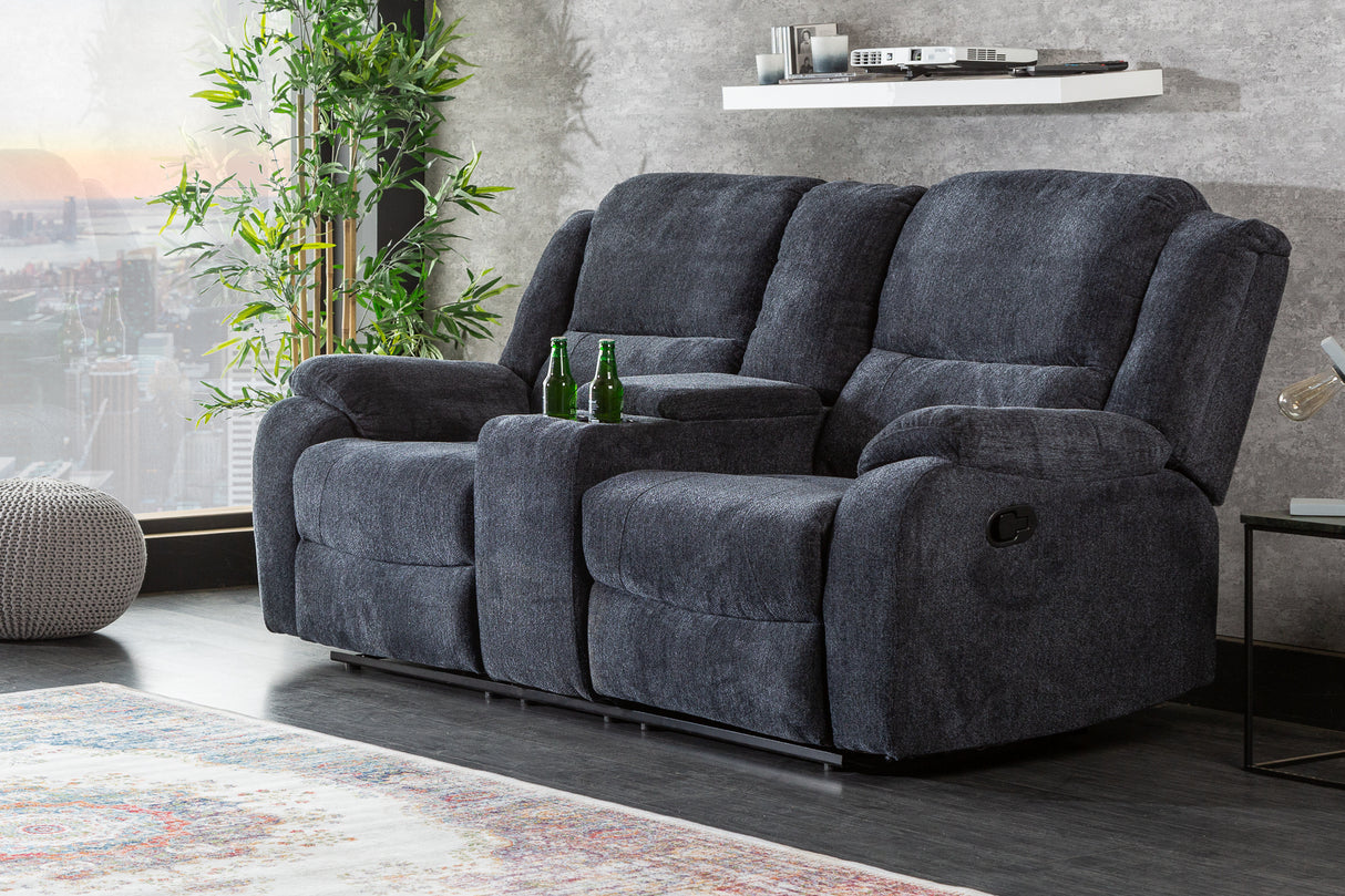 Cinema armchair HOLLYWOOD 2-seater textured fabric dark grey