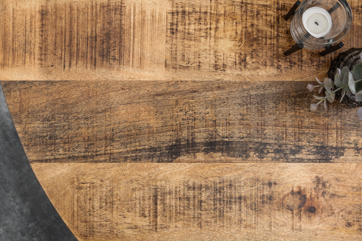 Esstisch IRON CRAFT Ø 120cm rund Mangoholz natur