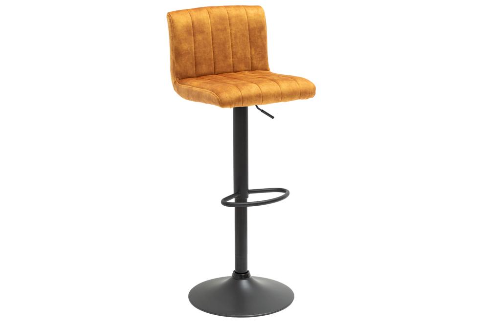 Bar stool PORTLAND 88-109cm velvet mustard yellow