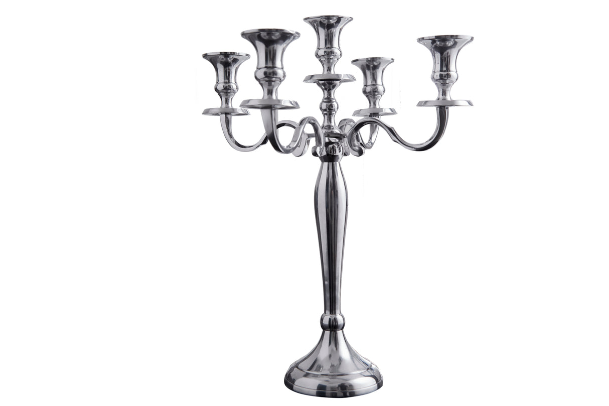 Candleholder MODERN BAROCK 40cm 5-armed silver