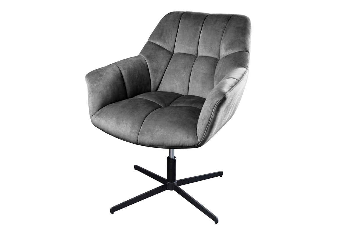 Armchair PAPILLON 83-90cm rotatable 360° velvet grey