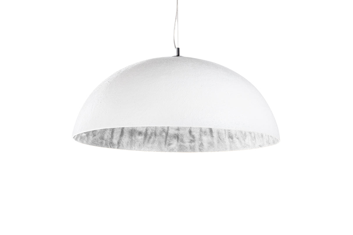 Pendant lamp GLOW 70cm fibre glass white silver