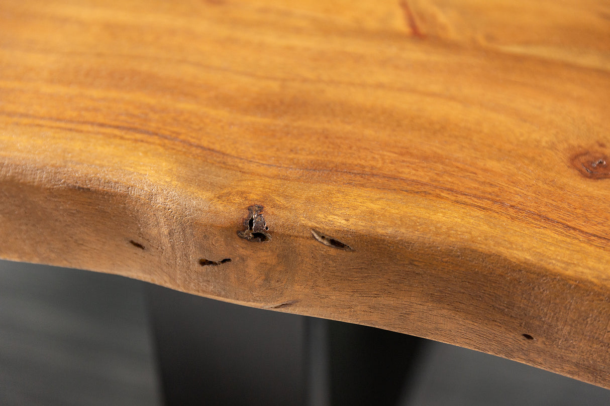 Couchtisch MAMMUT 110cm Trapezbeine 35mm Akazienholz Honig Finish