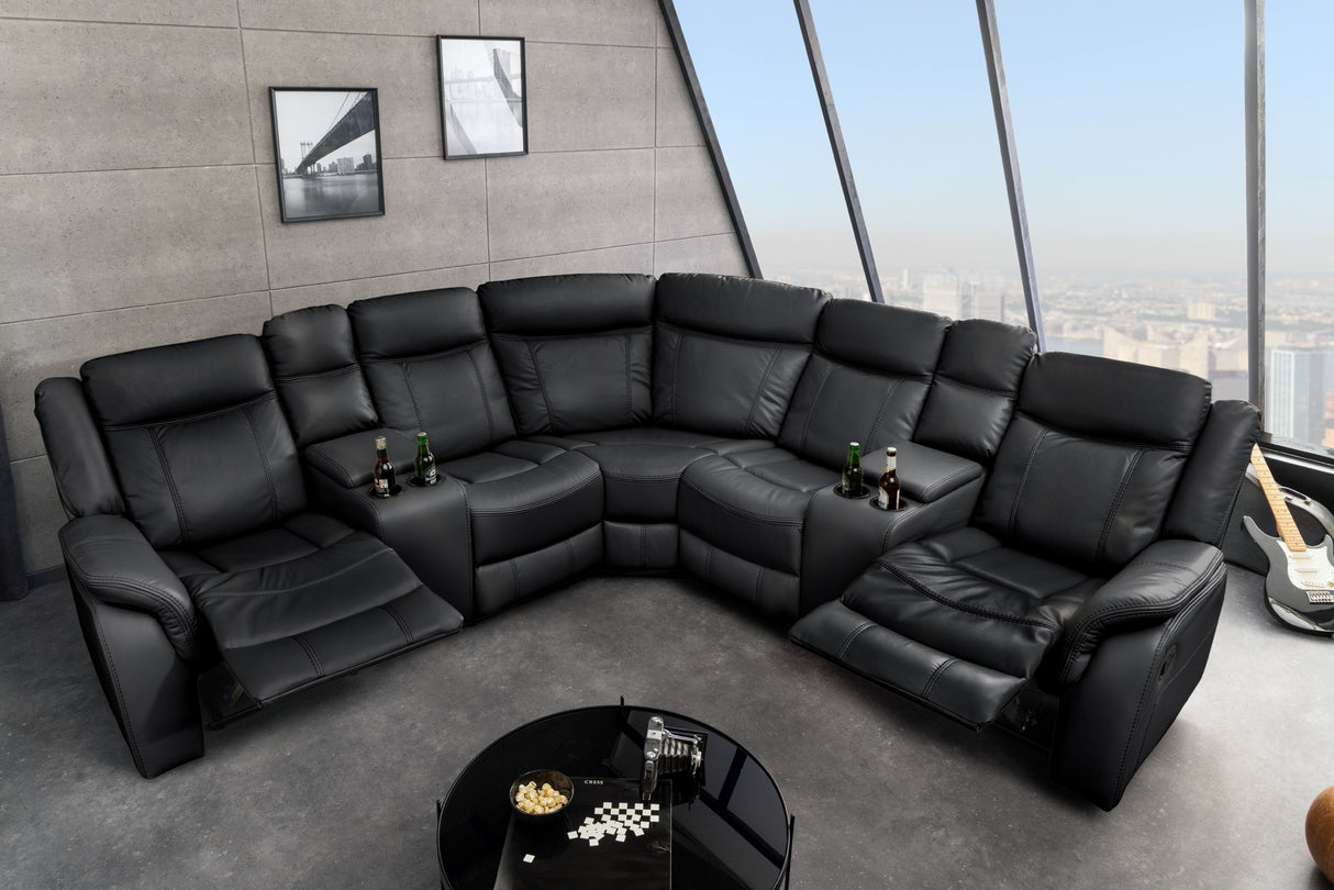 Cinema armchair HOLLYWOD 5-seater artificial leather black