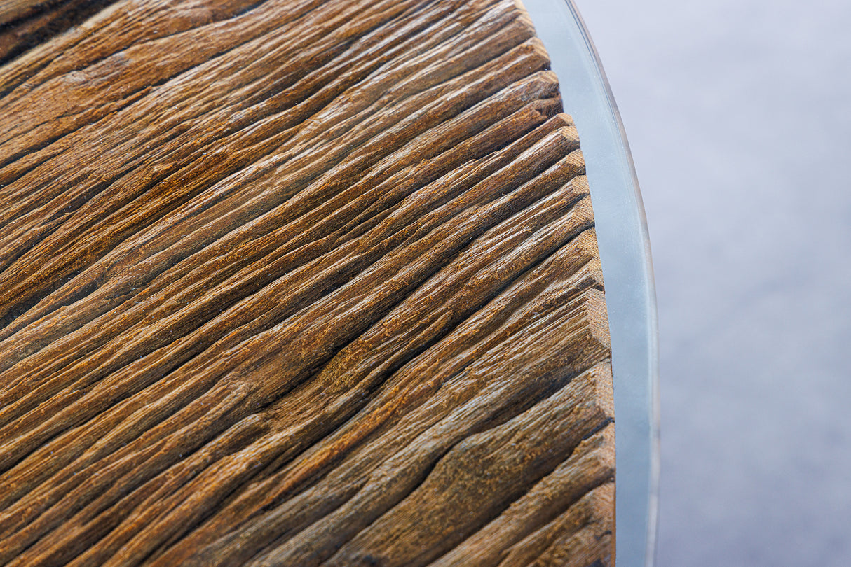 Esstisch BARRACUDA 220cm oval Teakholz Glasplatte oval