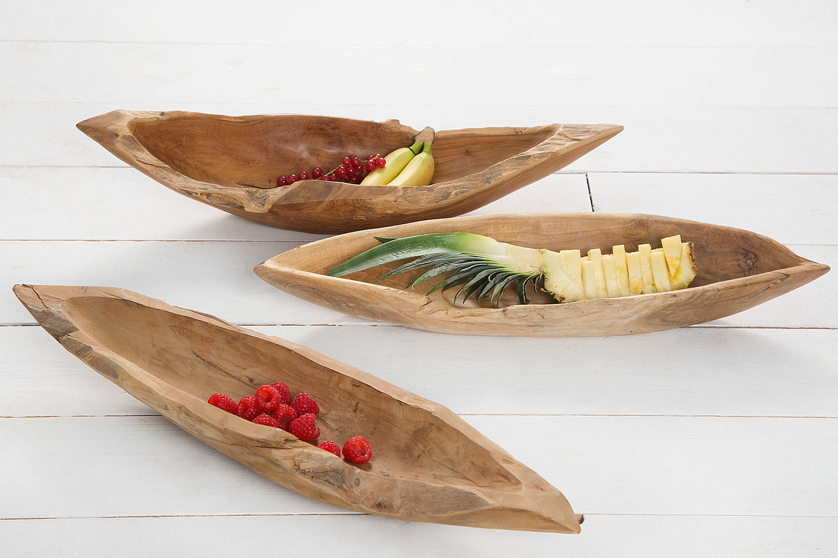 Wurzelholzschale 60cm ungeschliffen Teakholz Natur