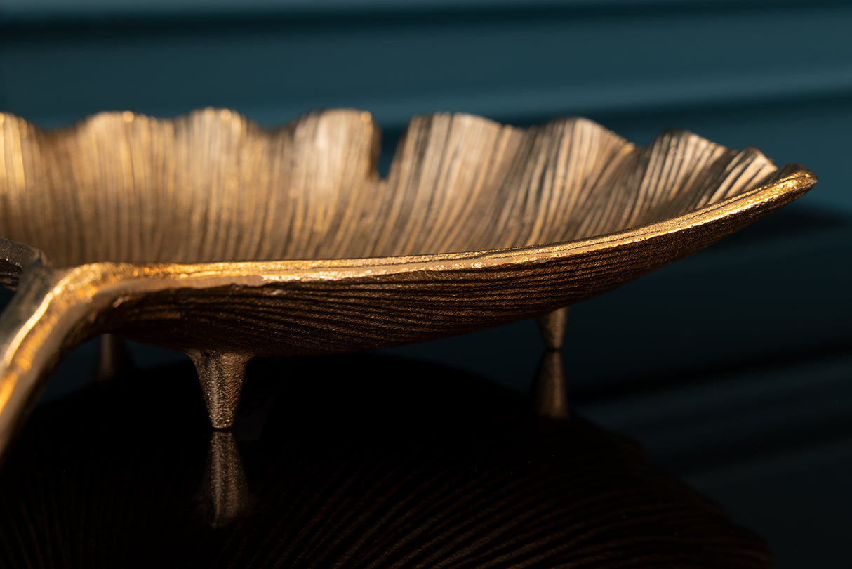 Dekoschale GINKGO 42cm gold