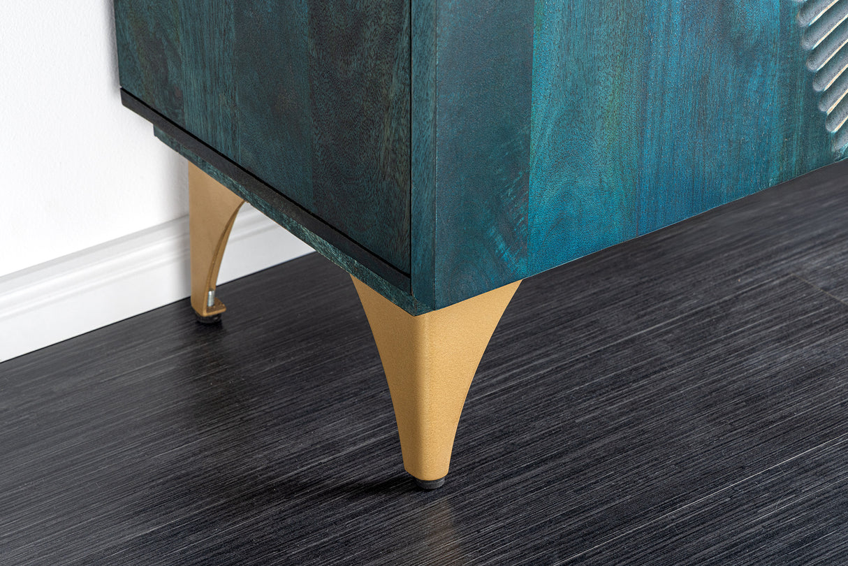 Sideboard GOLDEN SUNSET 180cm 3D Mangoholz türkis