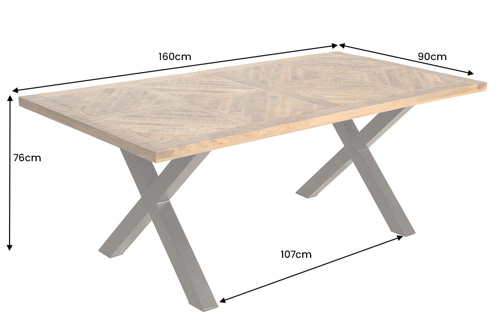 Esstisch INFINITY HOME 160cm X-Beine Mango natur