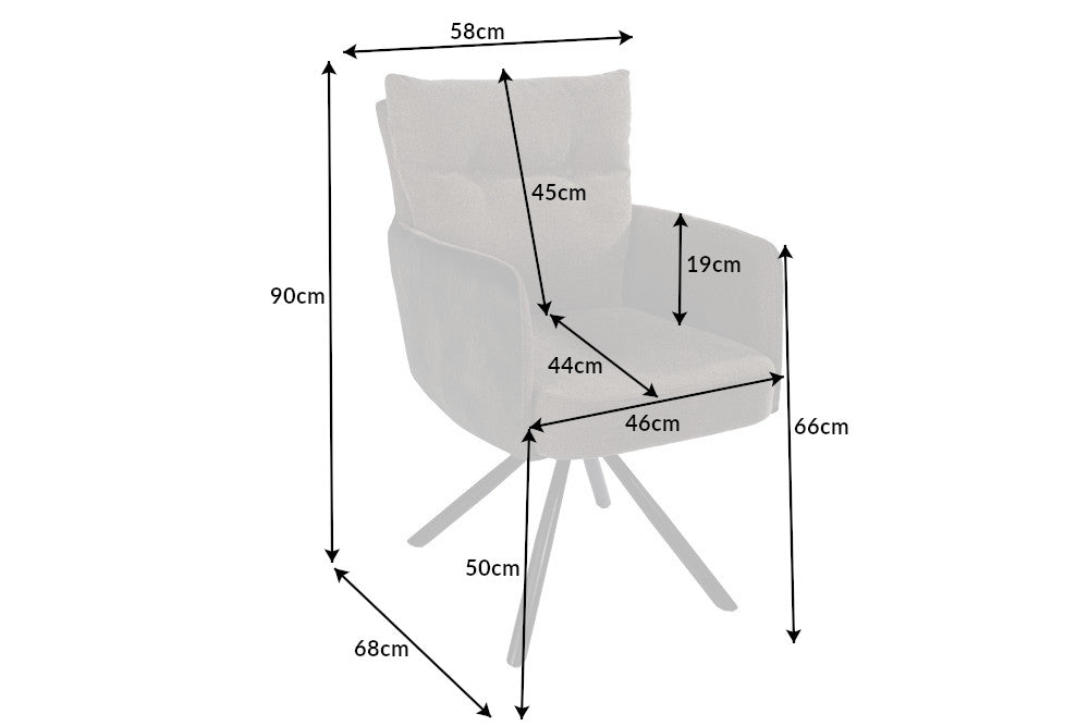 Swivel chair BIG GEORGE 360° with armrests flat woven fabric green rotatable