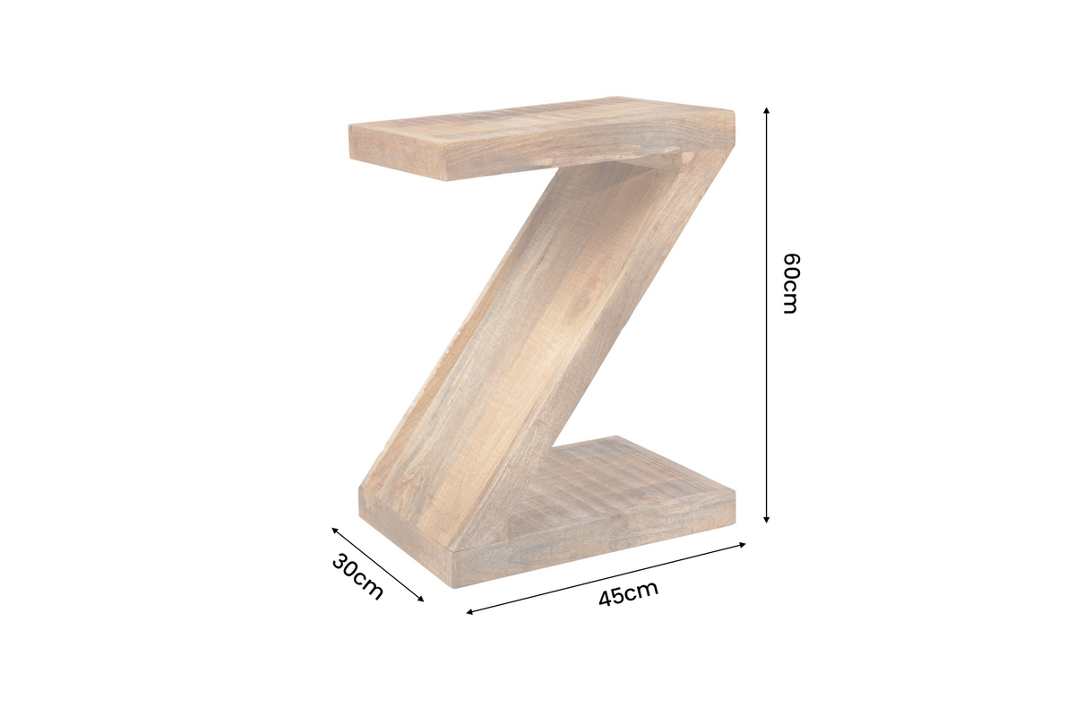 Beistelltisch Z 60cm Z-Form Mangoholz natur