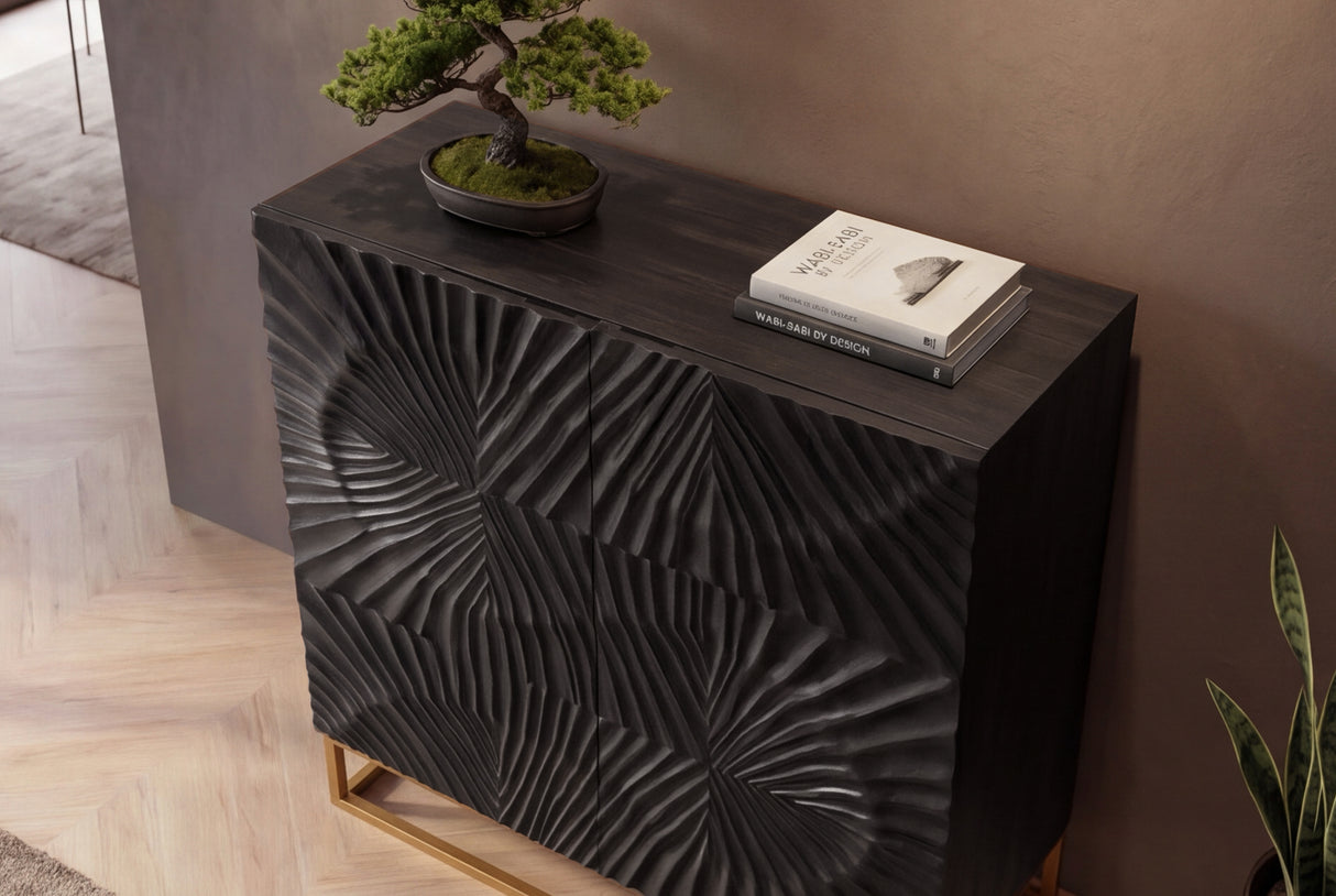 Highboard SCORPION 120cm 3D mango schwarz