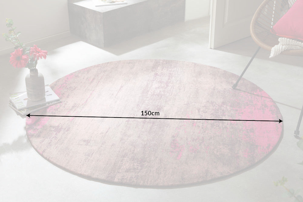Teppich MODERN ART 150cm rund beige rosa