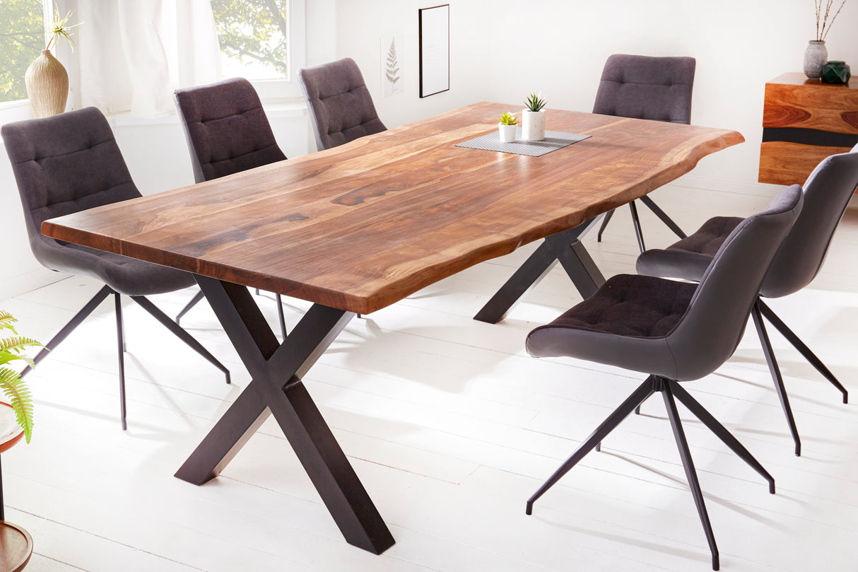 Esstisch AMAZONAS 180cm X-Beine Sheesham Holz natur