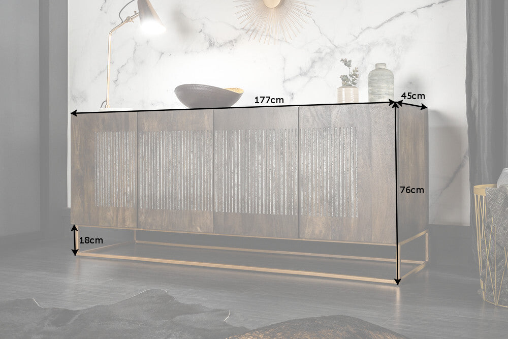Sideboard ONYX 180cm Achatbesatz Mangoholz