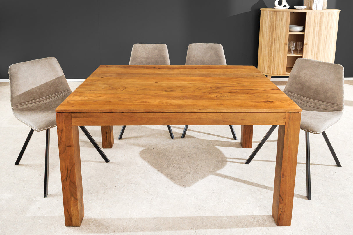 Dining table PURE 120-200cm extendable acacia wood 95mm natural honey finish