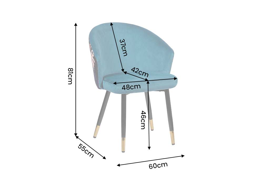 Chair MAISON CLASSIQUE velvet midnight jungle blue-green-purple