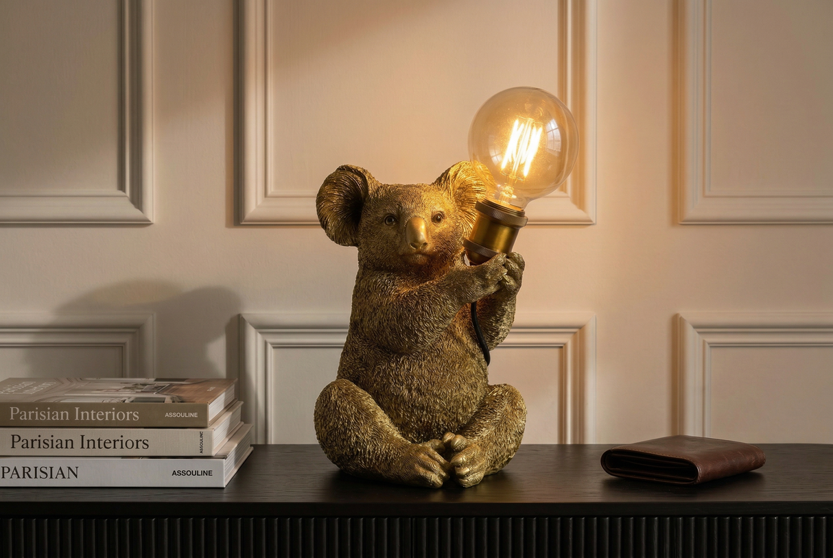 Tischleuchte KOALA 30 cm Goldskulptur