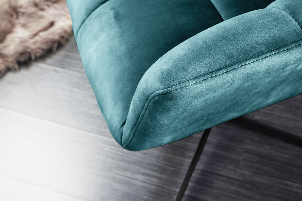 Sessel PAPILLON 83-90cm drehbar 360° Samt Petrol