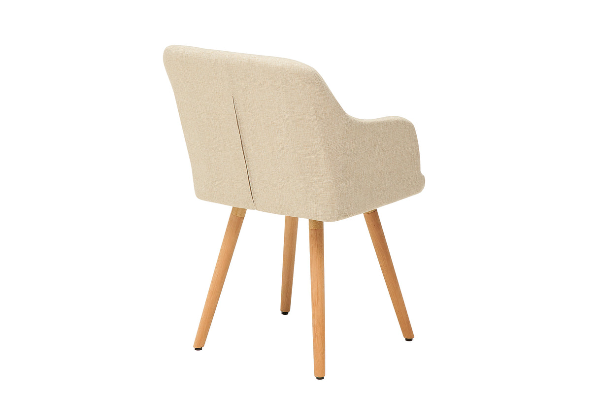Chair SCANDINAVIA with armrests structured fabric natural