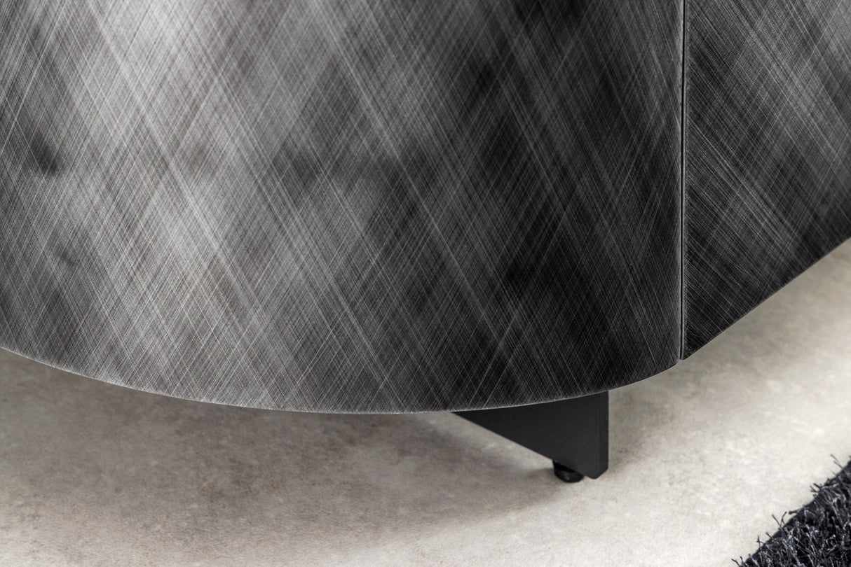 Sideboard REFLECTION 150cm 3D Effekt anthrazit mit Keramik Marmorplatte weiß