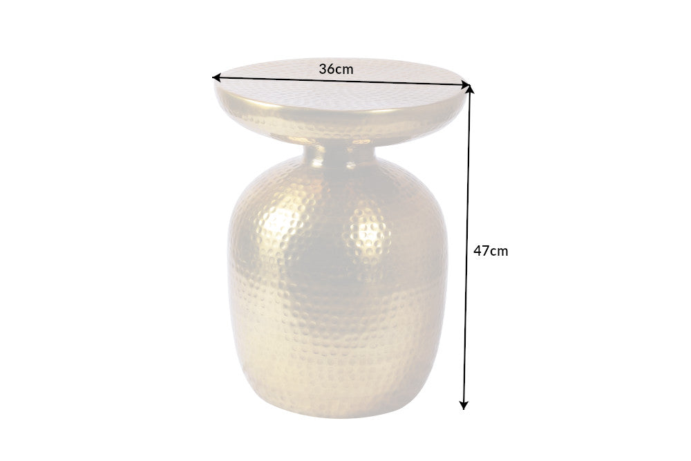 Beistelltisch ORIENT 50cm mit Hammerschlageffekt gold