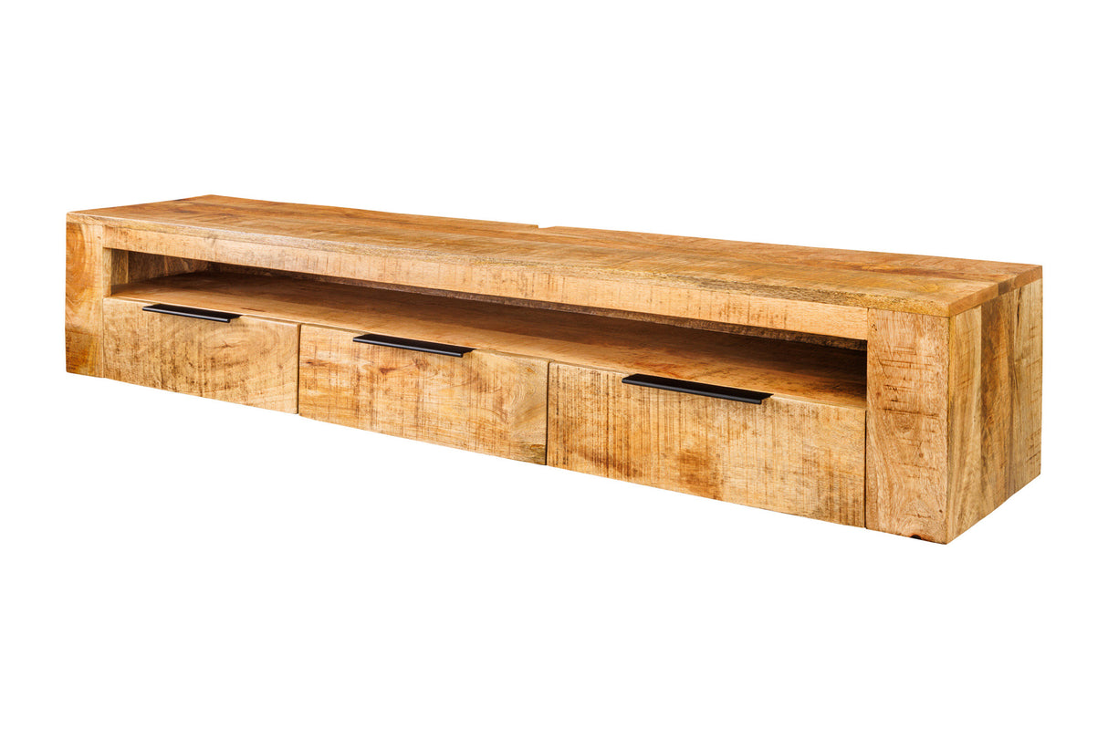 TV-Board IRON CRAFT 160cm Hängeboard Mangoholz natur
