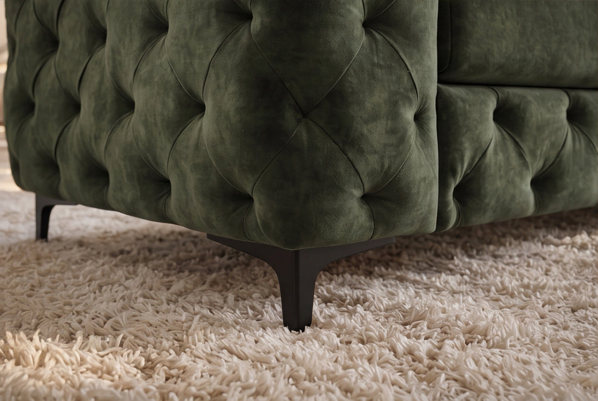 Sofa MODERN BAROCK 235cm 3-seater velvet dark green