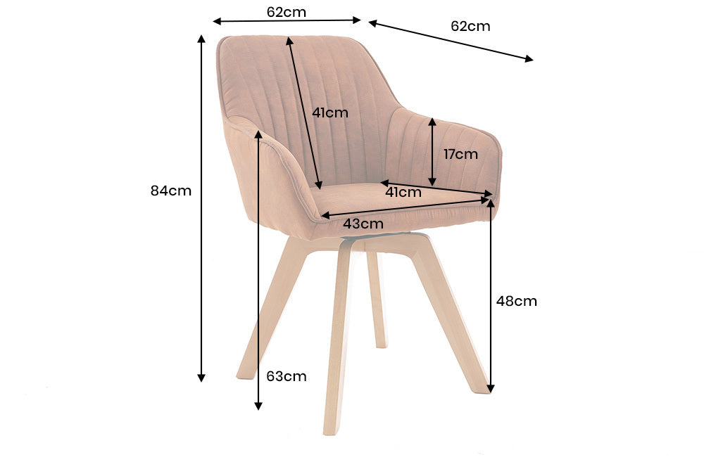 Drehstuhl LIVORNO 180° Samt braun